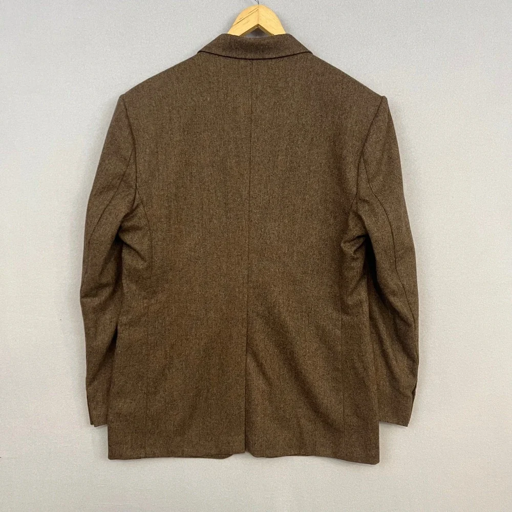 StudioSuits Mens Bespoke‎ Blazer Brown Herringbone Tweed Academic Professional